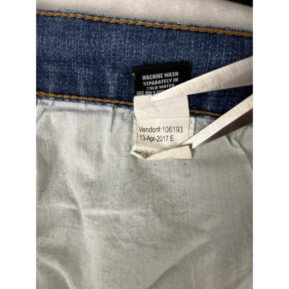 RSQ Jeans Men 31x32 Blue Wash Denim London Skinny Stretch Distressed Rip Biker